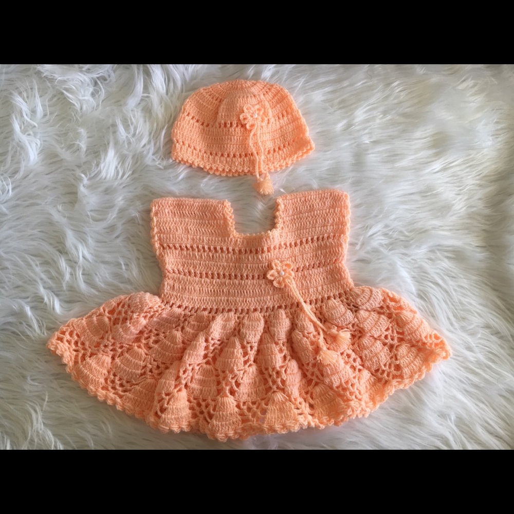 Crochet frock and cap